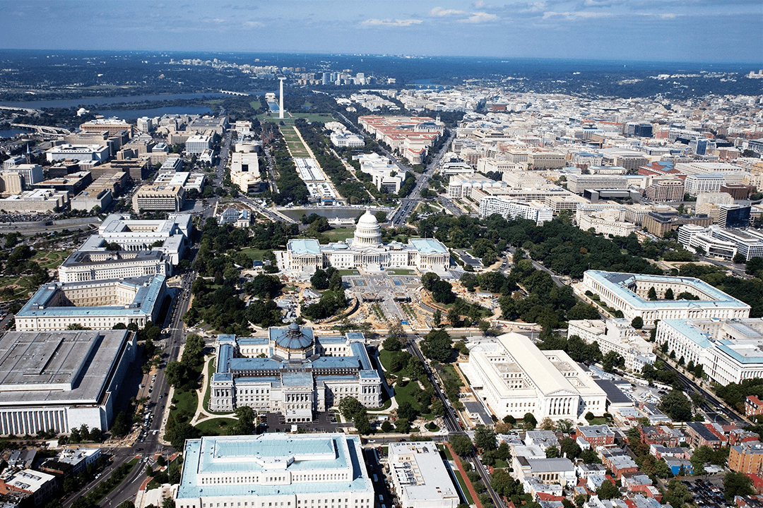 aerial view of Washington, D.C.