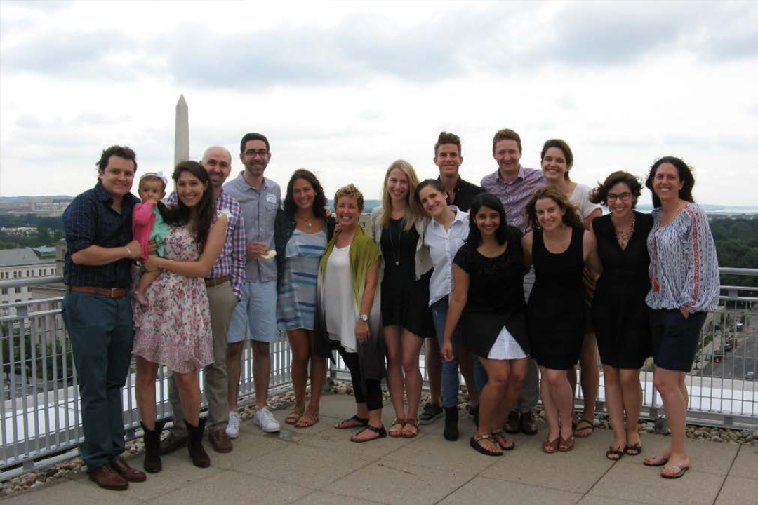 GW Psychology students celebrate on a rooftop